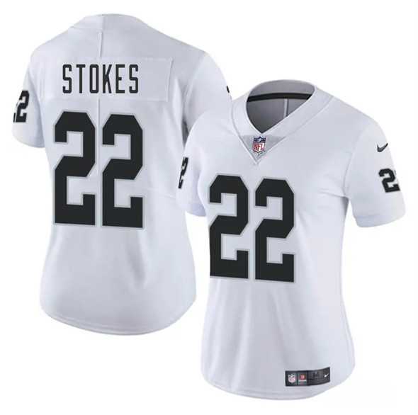 Womens Las Vegas Raiders #22 Eric Stokes White 2025 Vapor Stitched Jersey Dzhi->las vegas raiders->NFL Jersey